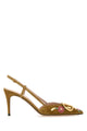 Valentino Garavani Camel Suede Vlogo Signature Pumps