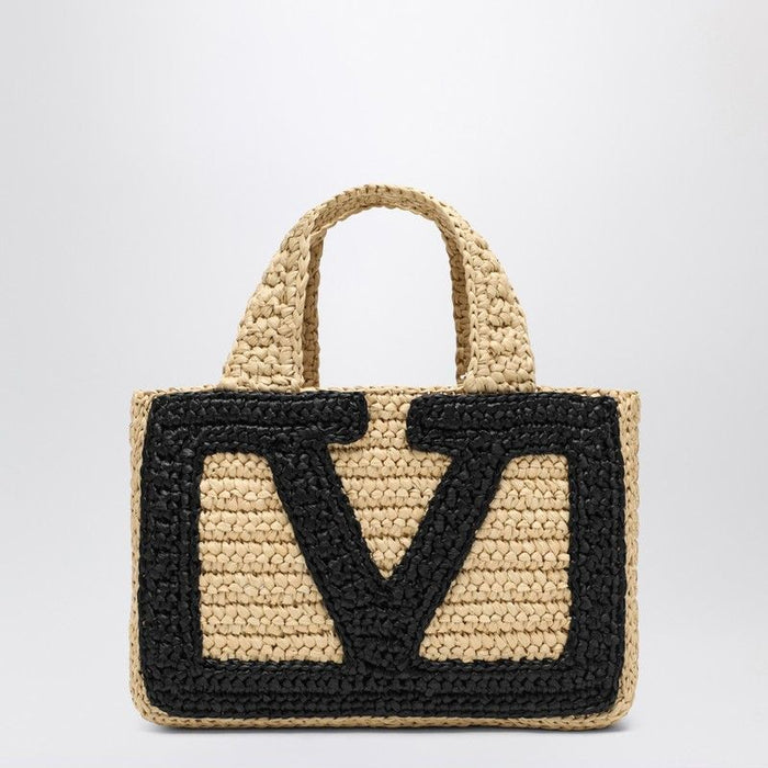 Valentino Garavani Raffia Small Viva Superstar Shopping Bag