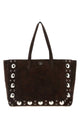 Valentino Garavani Dark Brown Suede Nellcã´Te Shopping Bag