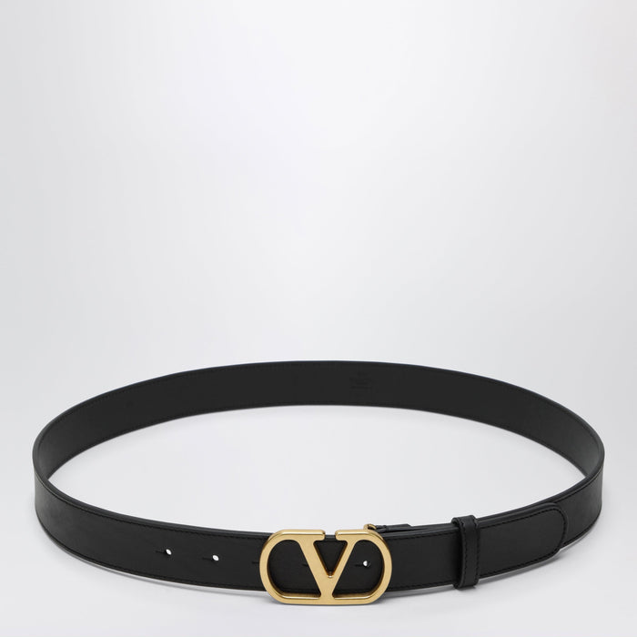 Valentino Garavani Vlogo Signature Belt In Smooth Calf Leather, Black