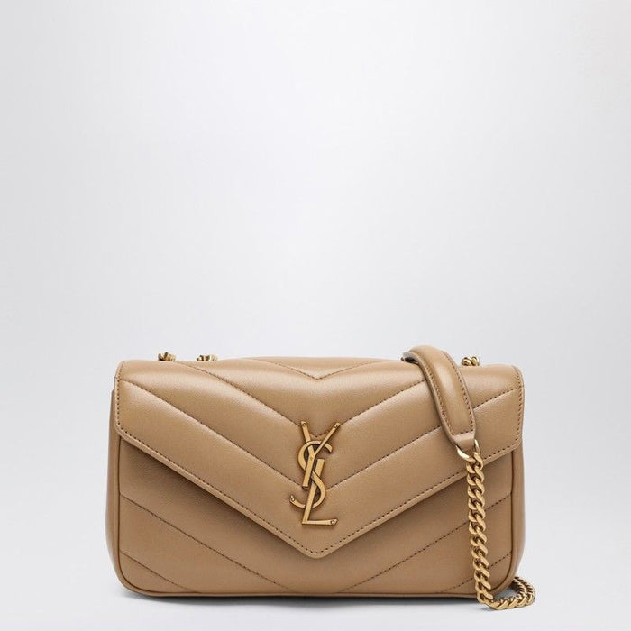 Saint Laurent Camel Leather Small Loulou Shoulder Bag