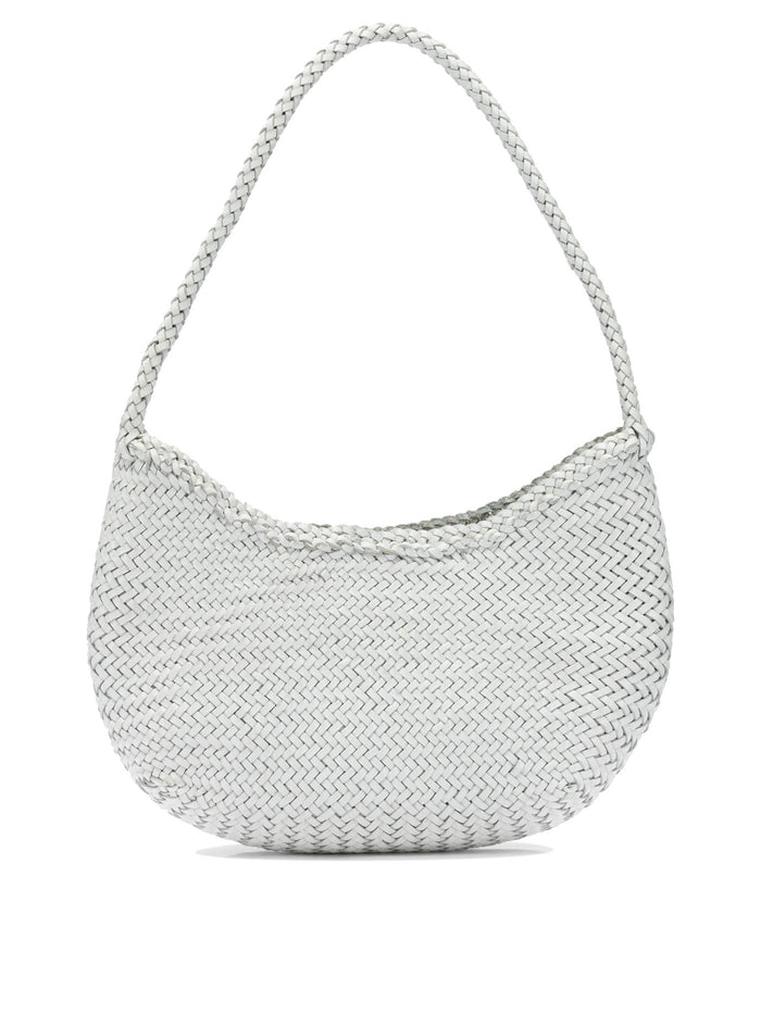 Dragon Difussion  Nova Luna White Leather Shoulder Bag