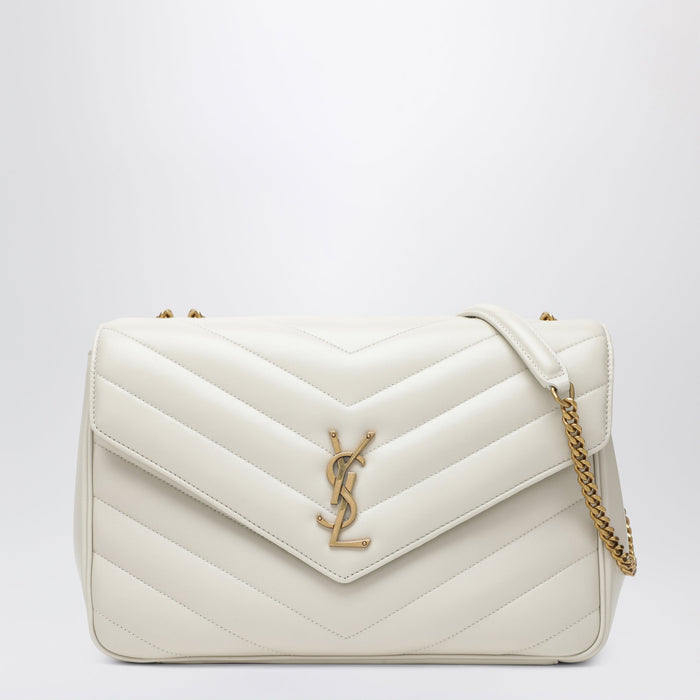 Saint Laurent Loulou Large Cream Leather Bag