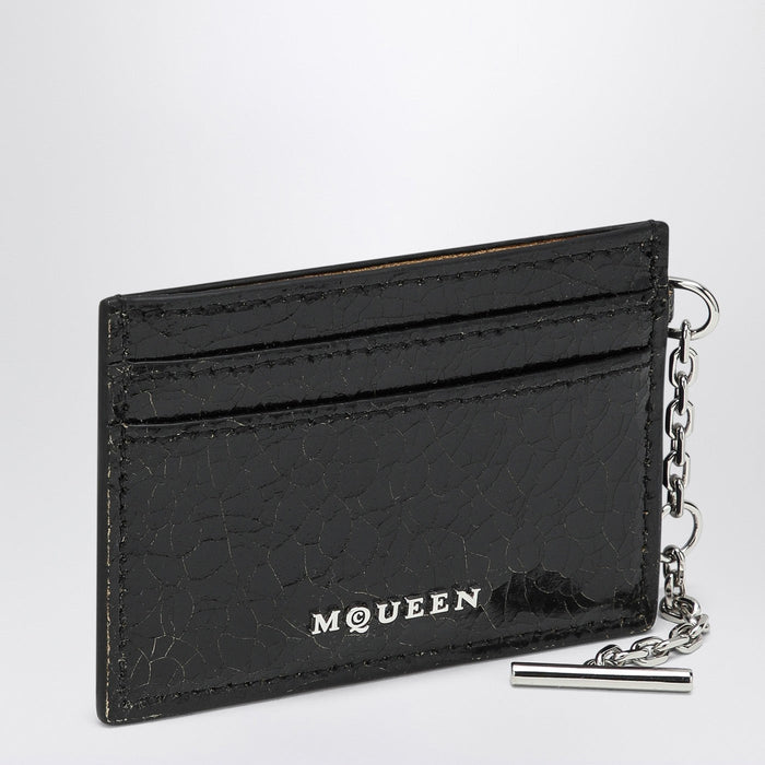 Alexander Mcqueen T-Bar Credit Card Holder Black/Caramel
