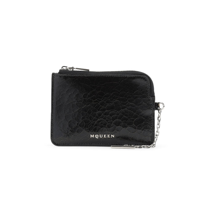 Alexander Mcqueen Black Leather Card Holder