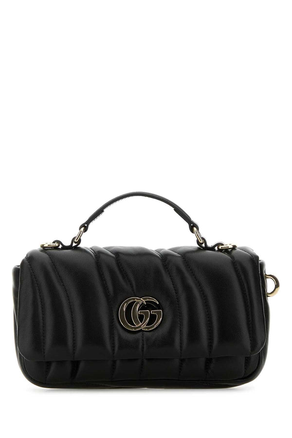Gucci Black Leather Gg Milano Handbag
