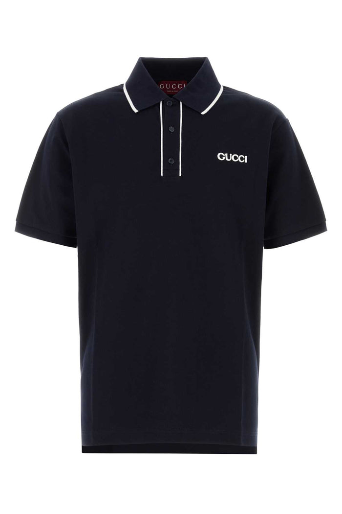 Gucci Embroidered Cotton Pique Polo Shirt
