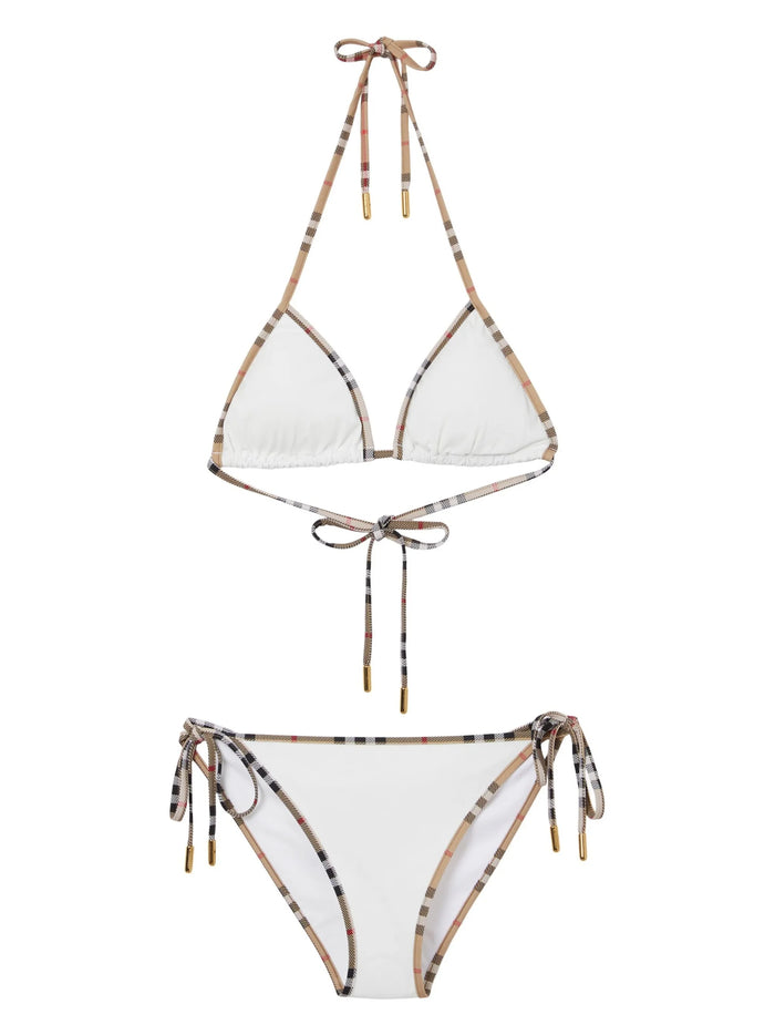 Burberry Check Detail Triangle Bikini