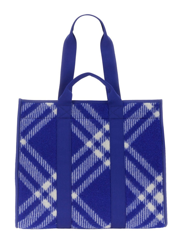 Burberry Embroidered Fabric Knight Shopping Bag