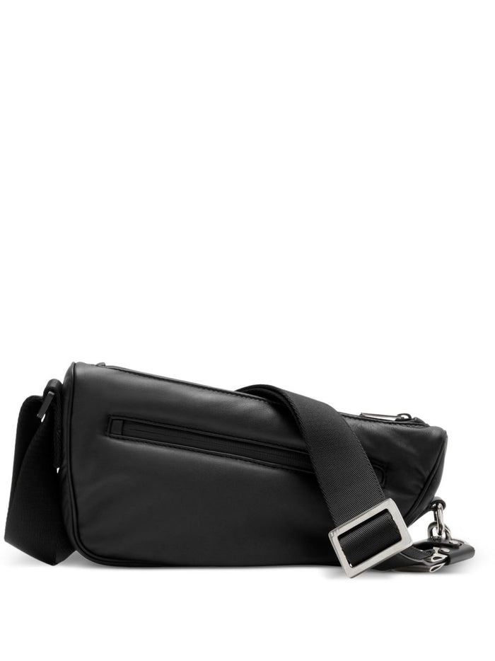 Burberry Black Leather Shield Crossbody Bag