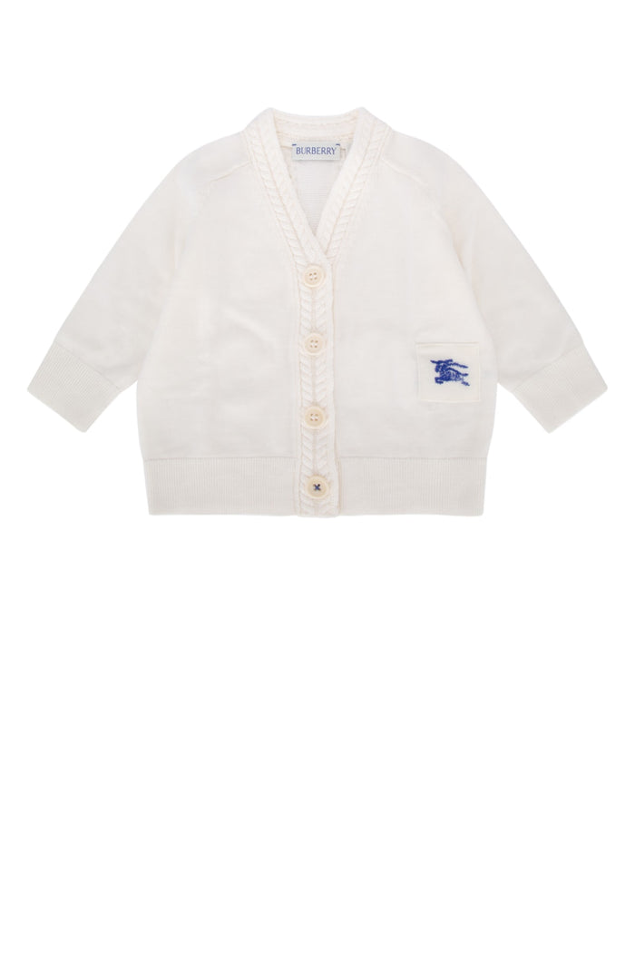 Burberry Kids Logo Embroidered Knit Cardigan