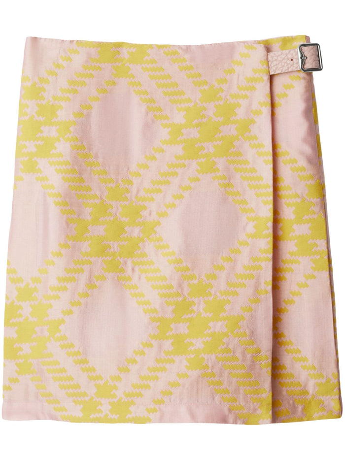 Burberry Pink And Purple Check Kilt