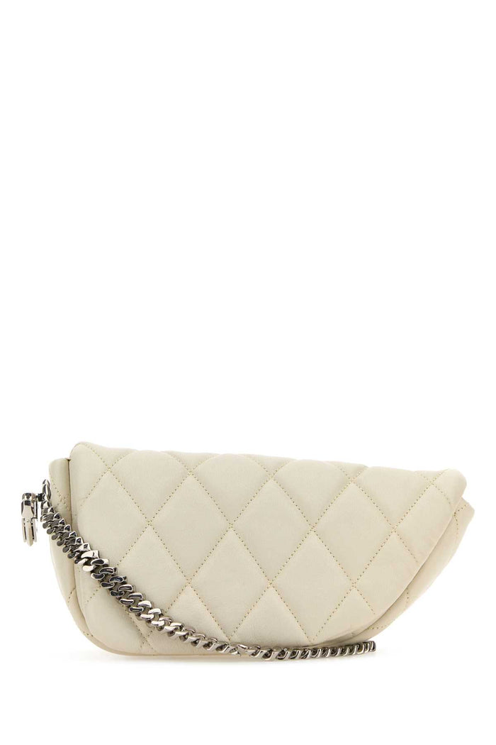Burberry White Leather Shield Lock Shoulder Bag