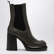 Burberry Chelsea Wedge Boot In Dark Green Leather