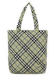 Burberry Embroidered Canvas Check Shopping Bag