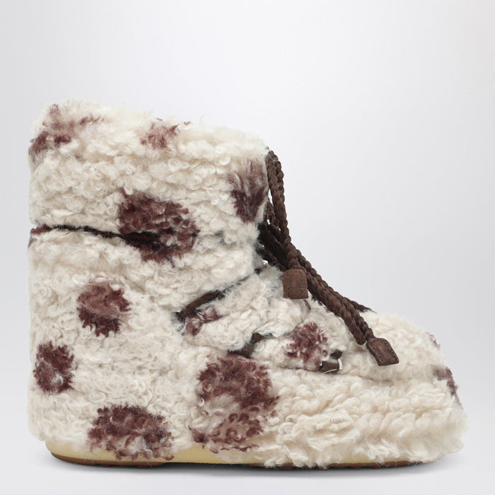 Moon Boot Icon Low Curly Boot With Cow Print