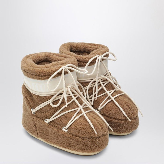 Moon Boot Icon Low Boot In Camel Teddy Fabric