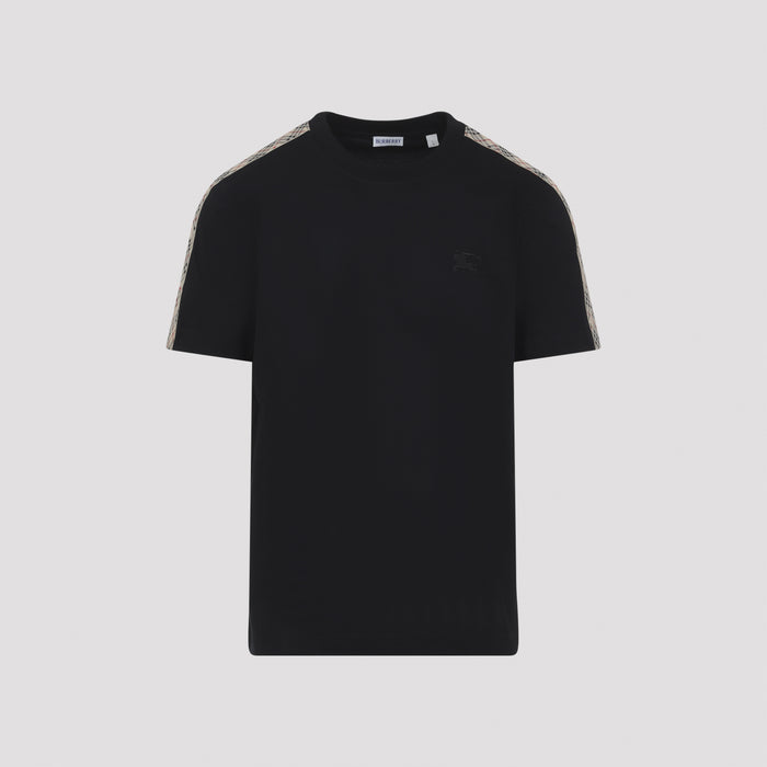 Burberry Cotton T-Shirt With Checkered Trim