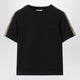 Burberry Black T-Shirt With Check Pattern Detail