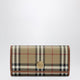 Burberry Check Continental Wallet In Coated Cotton Blend, Beige