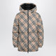 Burberry Hooded Check Nylon Puffer Jacket In Sand