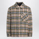 Burberry Beige Checked Wool Shirt Jacket