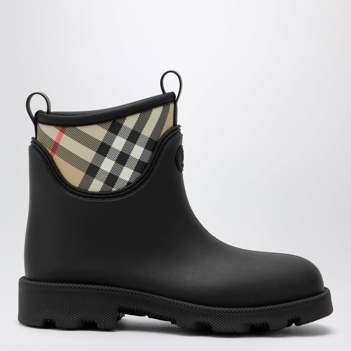 Burberry Marsh Stamp Rubber And Nylon Rain Boots In Black