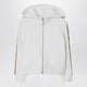 Burberry White Zip Hoodie With Check Trims