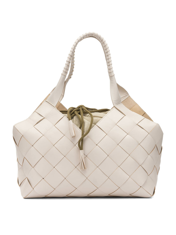 Dragon Difussion Beige Cow Leather Shoulder Bag
