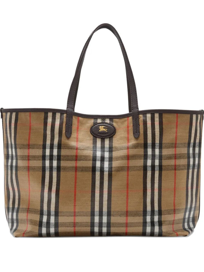 Burberry Medium Highlands Tote Bag In Check Pattern