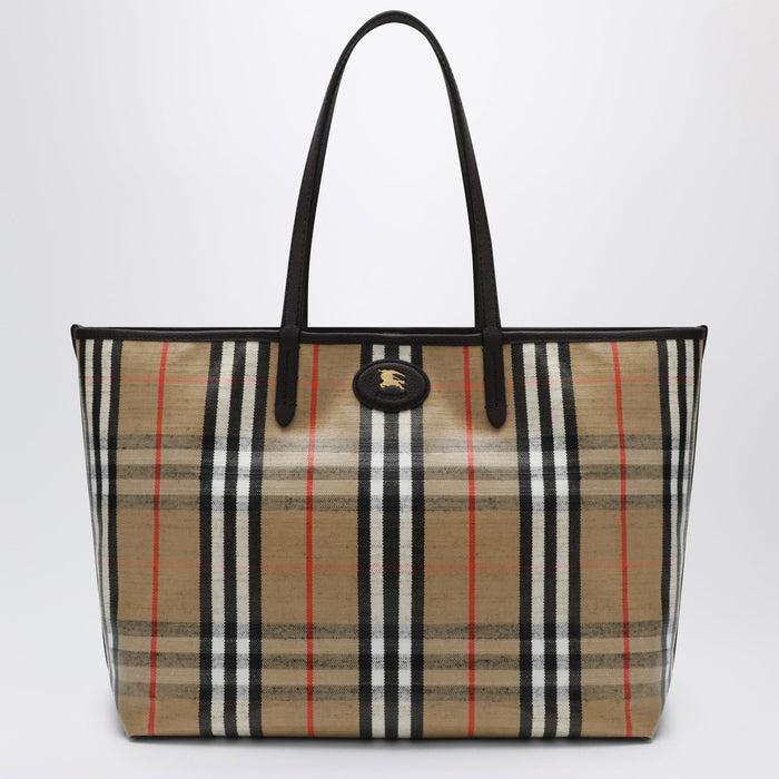 Burberry Medium Highlands Tote Bag In Check Pattern