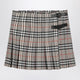 Burberry  Grey Wool Kilt Skirt With Check Pattern
