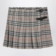 Burberry Grey Wool Kilt Skirt With Check Pattern