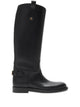 Burberry Burberry Leather Cavalier Boots With Buckle Detail