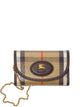 Burberry Highlands Chain Sand Ip Check Cotton Viscose Bag