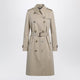 Burberry Long Kensington Heritage Cotton Trench Coat In Honey