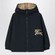 Burberry Reversible Check Hooded Nylon Jacket In Sand
