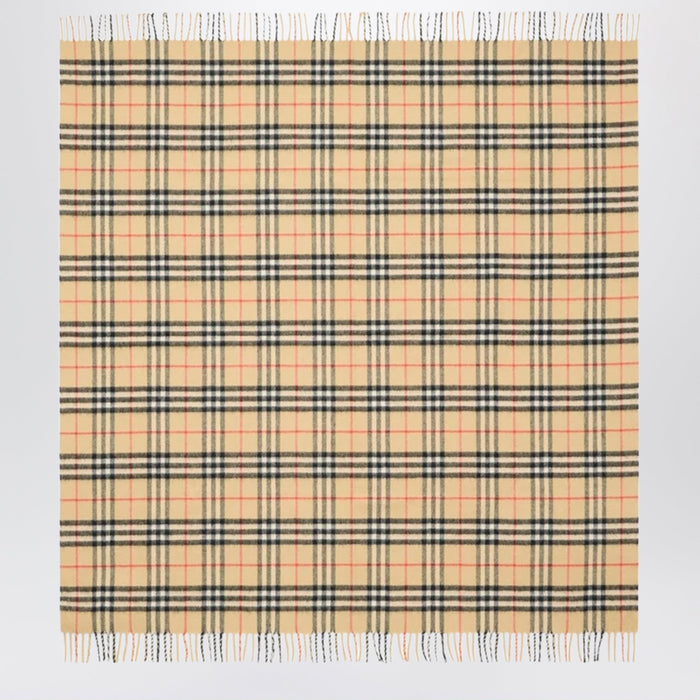 Burberry Sand Beige Check Wool Scarf