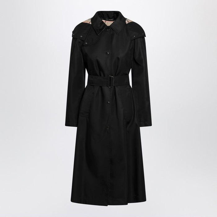 Burberry Long Black Nylon Car Coat