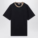 Burberry Navy Tshirt With Check Trims
