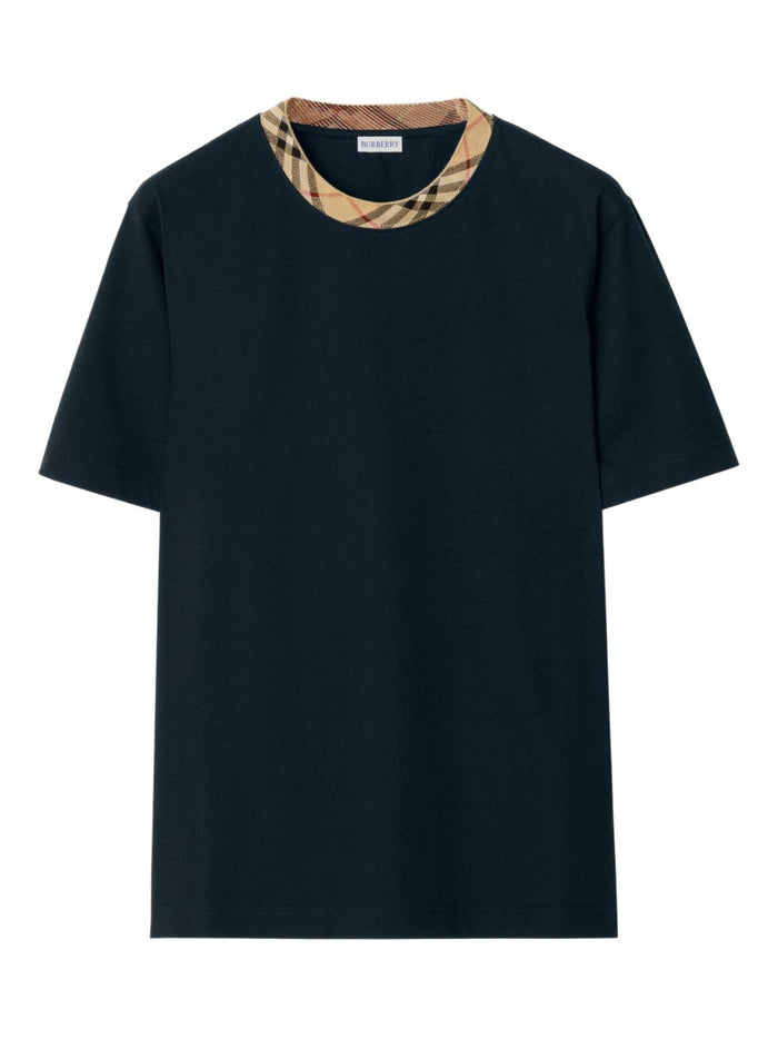 Burberry Check Motif Cotton T-Shirt