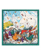 Burberry Green Multi Print Scarf Bike Drawing