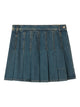Burberry Pleated Denim Mini Skirt