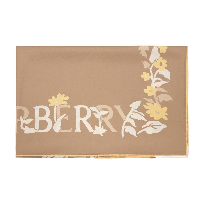 Burberry Floral Ekd Scarf -  - Silk - Beige