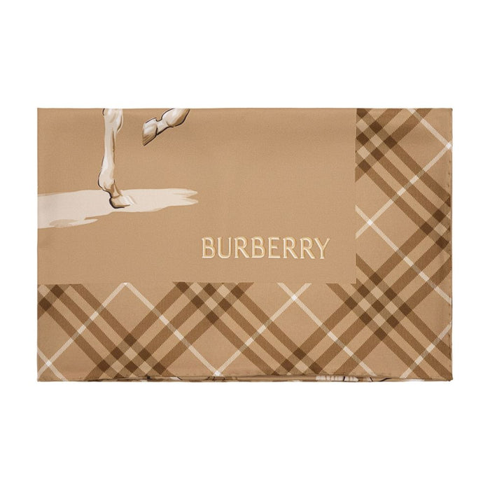 Burberry Horseman Silk Square -  - Silk - Beige