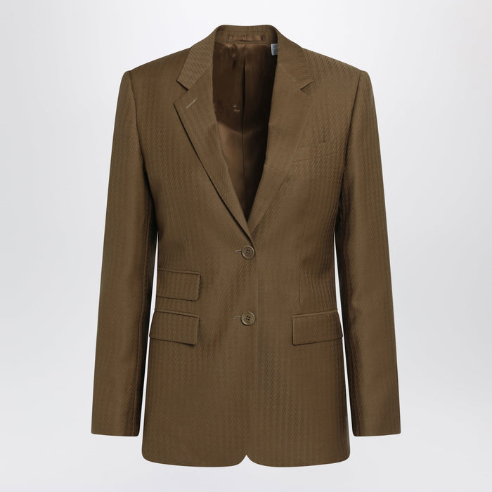 Burberry Tailored Singlebreasted Wool And Mohair Brown Jacket