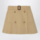 Burberry Cotton Twill Trench Skirt In Sand Beige