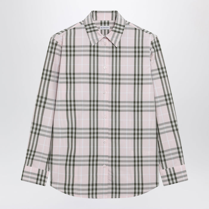 Burberry Pink Cotton Check Pattern Shirt