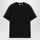 Burberry Cotton T-Shirt With Check Trim In Black