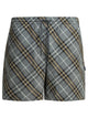Burberry Check Beach Blue Nylon Shorts